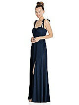 Side View Thumbnail - Midnight Navy Tie Shoulder A-Line Maxi Dress