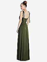 Rear View Thumbnail - Olive Green Tie Shoulder A-Line Maxi Dress