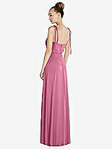 Rear View Thumbnail - Orchid Pink Tie Shoulder A-Line Maxi Dress