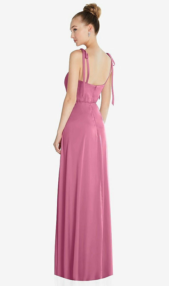 Back View - Orchid Pink Tie Shoulder A-Line Maxi Dress