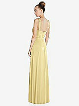 Rear View Thumbnail - Pale Yellow Tie Shoulder A-Line Maxi Dress