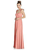 Side View Thumbnail - Rose - PANTONE Rose Quartz Tie Shoulder A-Line Maxi Dress
