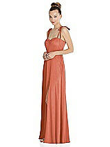 Side View Thumbnail - Terracotta Copper Tie Shoulder A-Line Maxi Dress