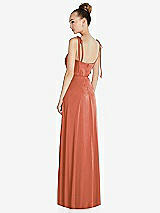 Rear View Thumbnail - Terracotta Copper Tie Shoulder A-Line Maxi Dress