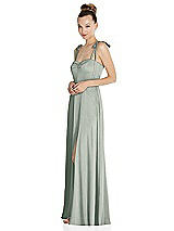 Side View Thumbnail - Willow Green Tie Shoulder A-Line Maxi Dress