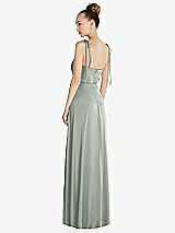 Rear View Thumbnail - Willow Green Tie Shoulder A-Line Maxi Dress