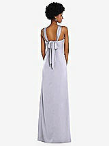 Alt View 3 Thumbnail - Silver Dove Draped Satin Grecian Column Gown with Convertible Straps