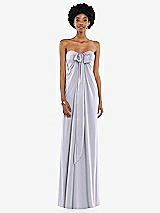 Front View Thumbnail - Silver Dove Draped Satin Grecian Column Gown with Convertible Straps