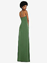 Alt View 6 Thumbnail - Vineyard Green Draped Satin Grecian Column Gown with Convertible Straps