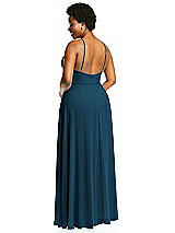 Alt View 3 Thumbnail - Atlantic Blue Diamond Halter Maxi Dress with Adjustable Straps