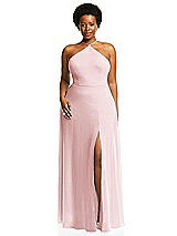 Alt View 1 Thumbnail - Ballet Pink Diamond Halter Maxi Dress with Adjustable Straps