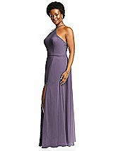 Alt View 2 Thumbnail - Lavender Diamond Halter Maxi Dress with Adjustable Straps