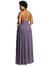 Alt View 3 Thumbnail - Lavender Diamond Halter Maxi Dress with Adjustable Straps