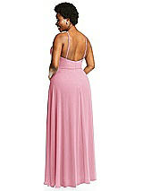 Alt View 3 Thumbnail - Peony Pink Diamond Halter Maxi Dress with Adjustable Straps
