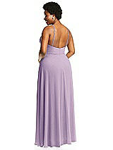 Alt View 3 Thumbnail - Pale Purple Diamond Halter Maxi Dress with Adjustable Straps
