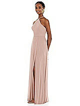 Side View Thumbnail - Toasted Sugar Diamond Halter Maxi Dress with Adjustable Straps