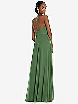 Rear View Thumbnail - Vineyard Green Diamond Halter Maxi Dress with Adjustable Straps