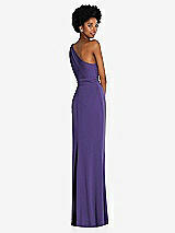 Rear View Thumbnail - Regalia - PANTONE Ultra Violet One-Shoulder Twist Draped Maxi Dress
