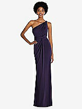 Front View Thumbnail - Concord One-Shoulder Twist Draped Maxi Dress