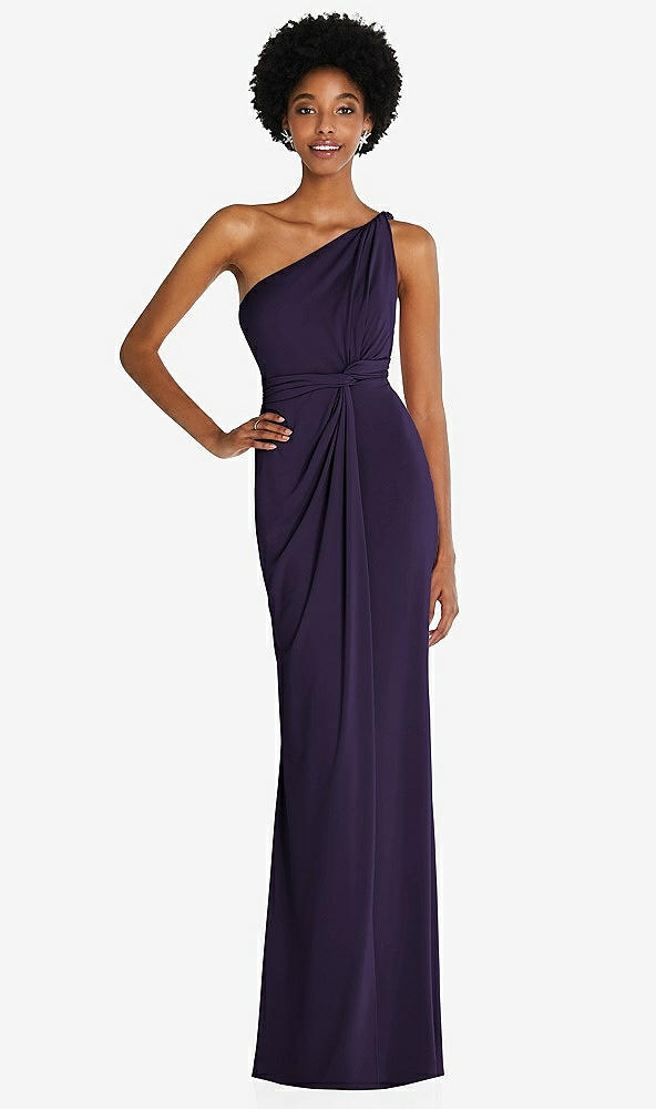 Front View - Concord One-Shoulder Twist Draped Maxi Dress