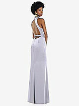 Front View Thumbnail - Silver Dove High Neck Backless Maxi Dress with Slim Belt