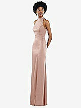 Side View Thumbnail - Toasted Sugar High Neck Backless Maxi Dress with Slim Belt
