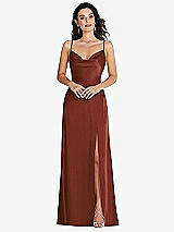 Front View Thumbnail - Auburn Moon Cowl-Neck A-Line Maxi Dress with Adjustable Straps