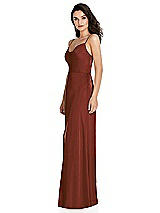 Side View Thumbnail - Auburn Moon Cowl-Neck A-Line Maxi Dress with Adjustable Straps