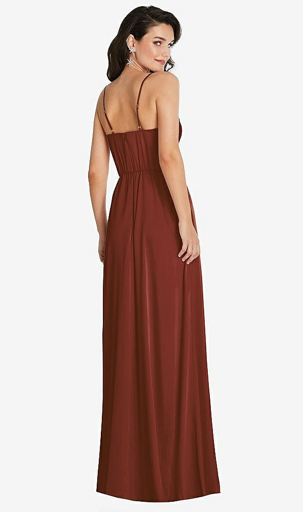 Back View - Auburn Moon Cowl-Neck A-Line Maxi Dress with Adjustable Straps