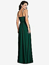 Rear View Thumbnail - Hunter Green Cowl-Neck A-Line Maxi Dress with Adjustable Straps