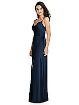 Side View Thumbnail - Midnight Navy Cowl-Neck A-Line Maxi Dress with Adjustable Straps