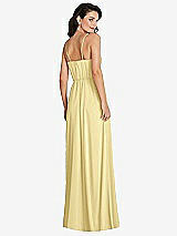 Rear View Thumbnail - Pale Yellow Cowl-Neck A-Line Maxi Dress with Adjustable Straps