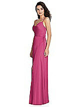 Side View Thumbnail - Tea Rose Cowl-Neck A-Line Maxi Dress with Adjustable Straps