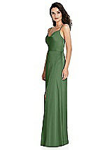 Side View Thumbnail - Vineyard Green Cowl-Neck A-Line Maxi Dress with Adjustable Straps
