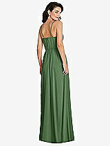 Rear View Thumbnail - Vineyard Green Cowl-Neck A-Line Maxi Dress with Adjustable Straps