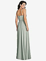 Rear View Thumbnail - Willow Green Cowl-Neck A-Line Maxi Dress with Adjustable Straps