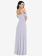 Rear View Thumbnail - Silver Dove Off-the-Shoulder Draped Sleeve Maxi Dress with Front Slit
