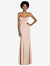 Front View Thumbnail - Cameo Strapless Princess Line Lux Charmeuse Mermaid Gown