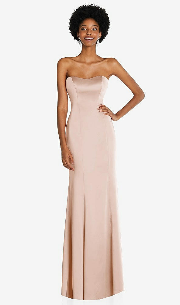 Front View - Cameo Strapless Princess Line Lux Charmeuse Mermaid Gown