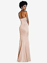 Rear View Thumbnail - Cameo Strapless Princess Line Lux Charmeuse Mermaid Gown