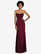 Front View Thumbnail - Cabernet Strapless Princess Line Lux Charmeuse Mermaid Gown