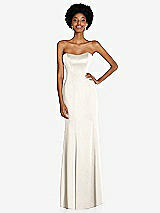 Front View Thumbnail - Ivory Strapless Princess Line Lux Charmeuse Mermaid Gown