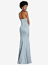 Rear View Thumbnail - Mist Strapless Princess Line Lux Charmeuse Mermaid Gown
