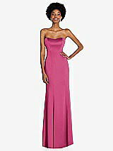 Front View Thumbnail - Tea Rose Strapless Princess Line Lux Charmeuse Mermaid Gown