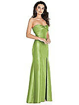 Side View Thumbnail - Mojito Bow Cuff Strapless Princess Waist Trumpet Gown