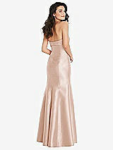 Rear View Thumbnail - Cameo Bow Cuff Strapless Princess Waist Trumpet Gown