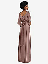 Rear View Thumbnail - Sienna Asymmetric Bell Sleeve Wrap Maxi Dress with Front Slit