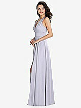 Side View Thumbnail - Silver Dove Shirred Shoulder Criss Cross Back Maxi Dress with Front Slit