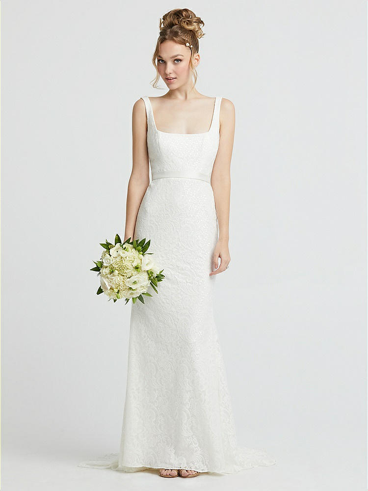 wedding dress trumpet strapless scoop neck