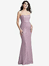 Front View Thumbnail - Suede Rose Sweetheart Strapless Sequin Lace Trumpet Gown